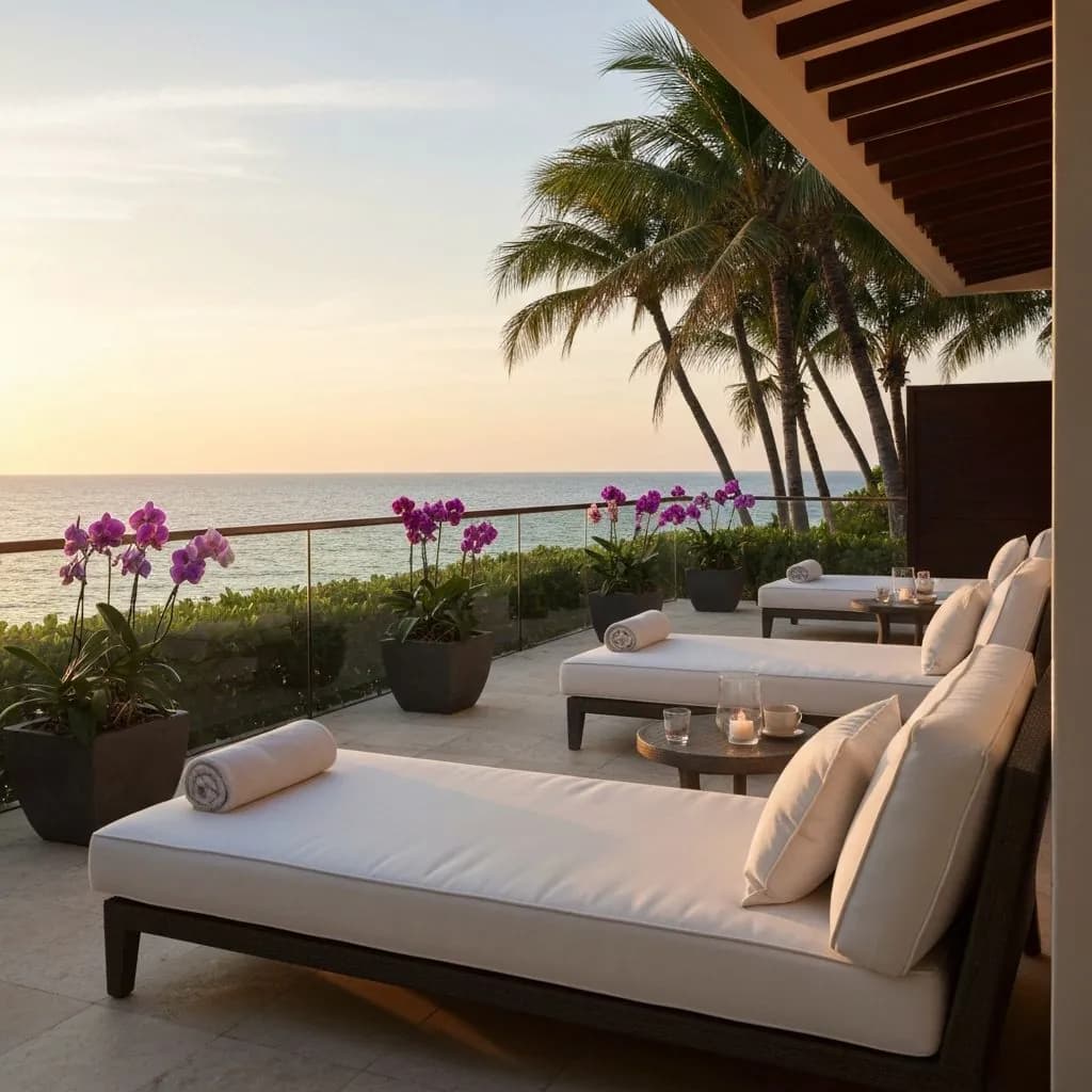 Terraço de acomodação premium com vista